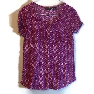 eddie bauer womens lot of 2 short sleeve button up blouses sz XS